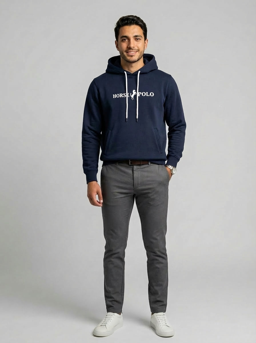 Sweatshirt Hoodie Welt Pocket, Navy blue