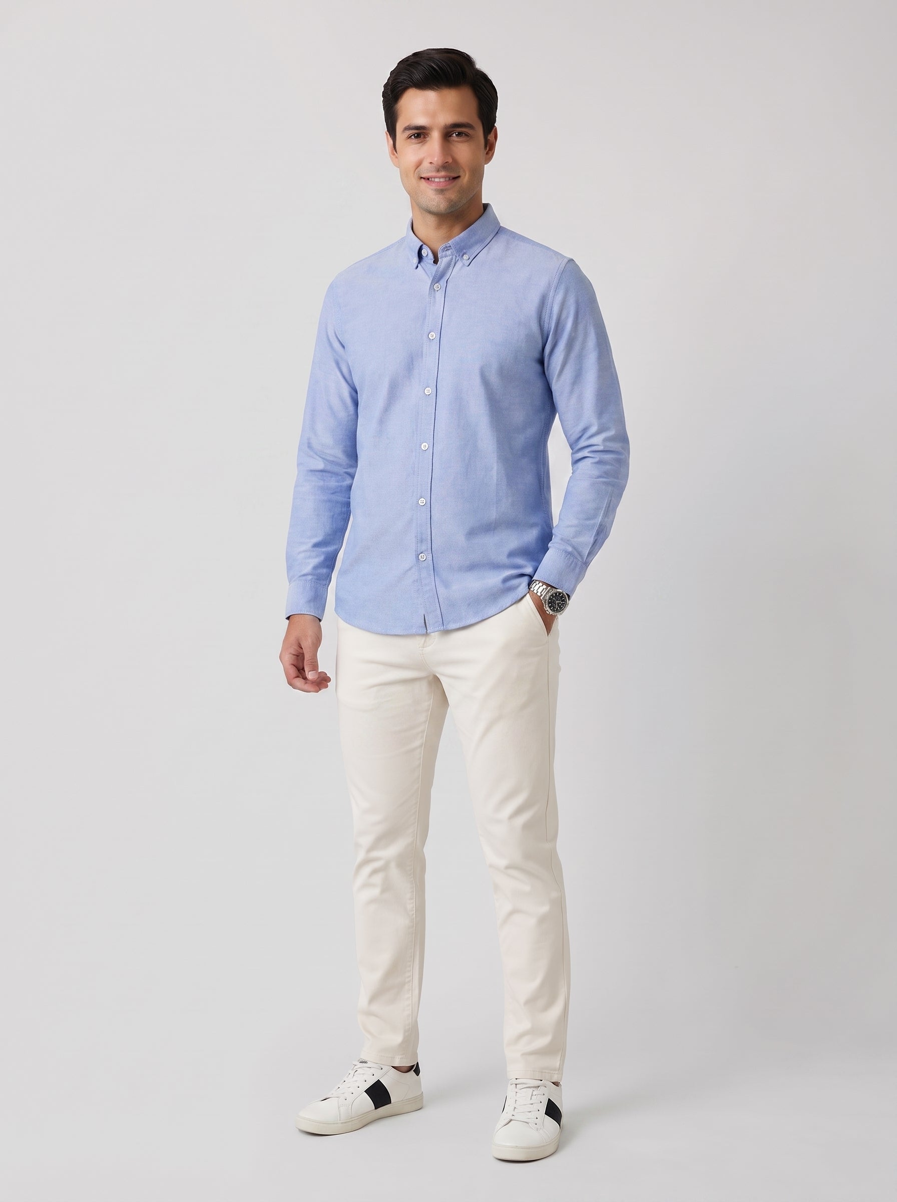 Oxford Shirt Classic Plain, Blue