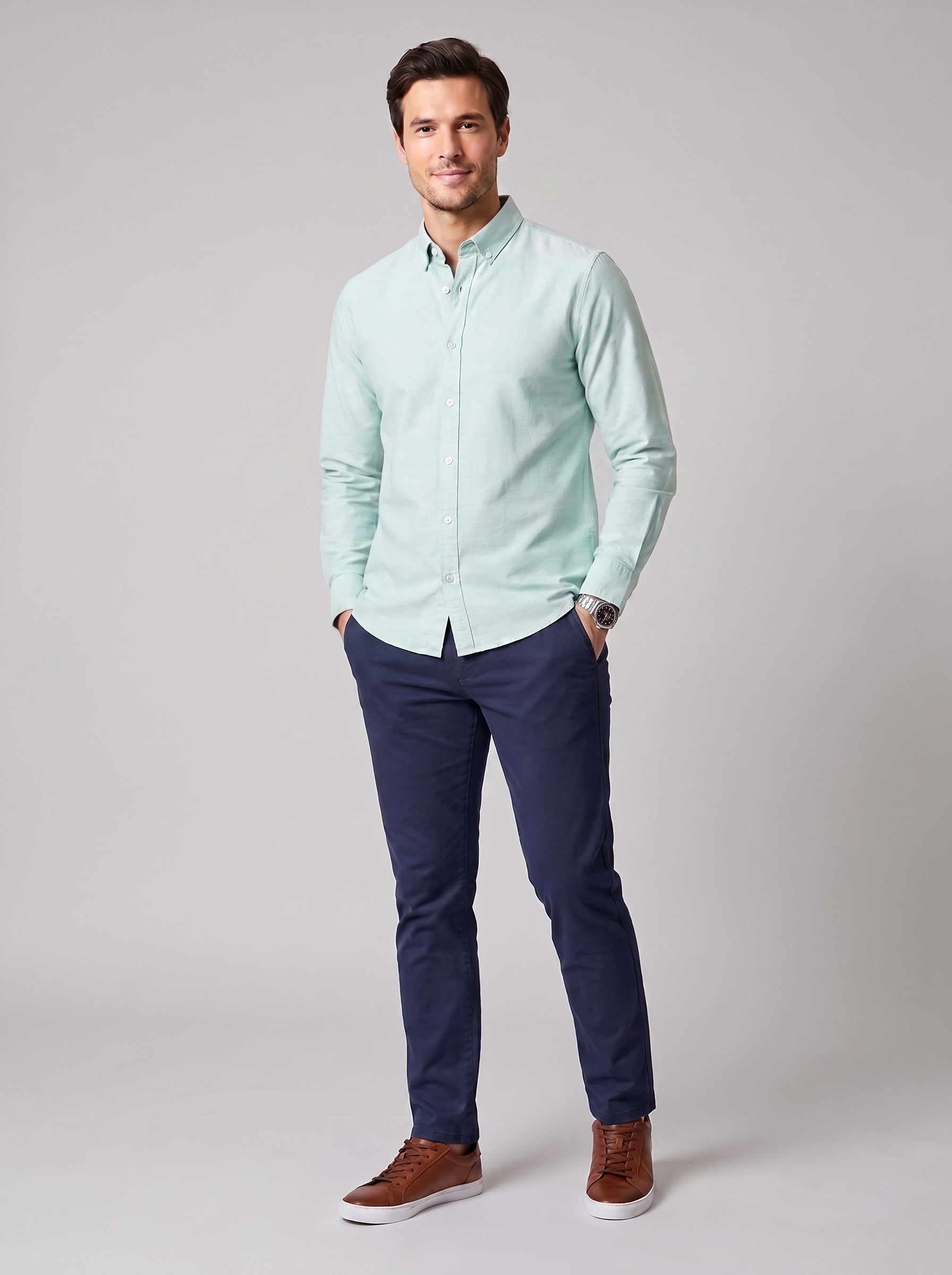 Oxford Shirt Classic Plain, Pistachio