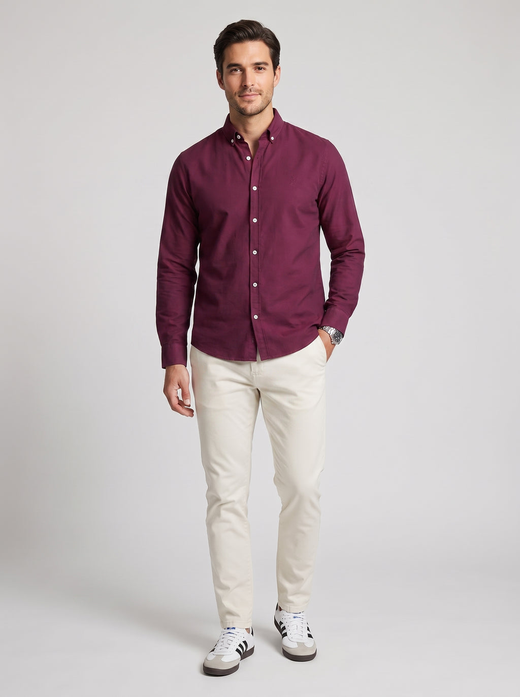 Oxford Shirt Royal Plain, Maroon