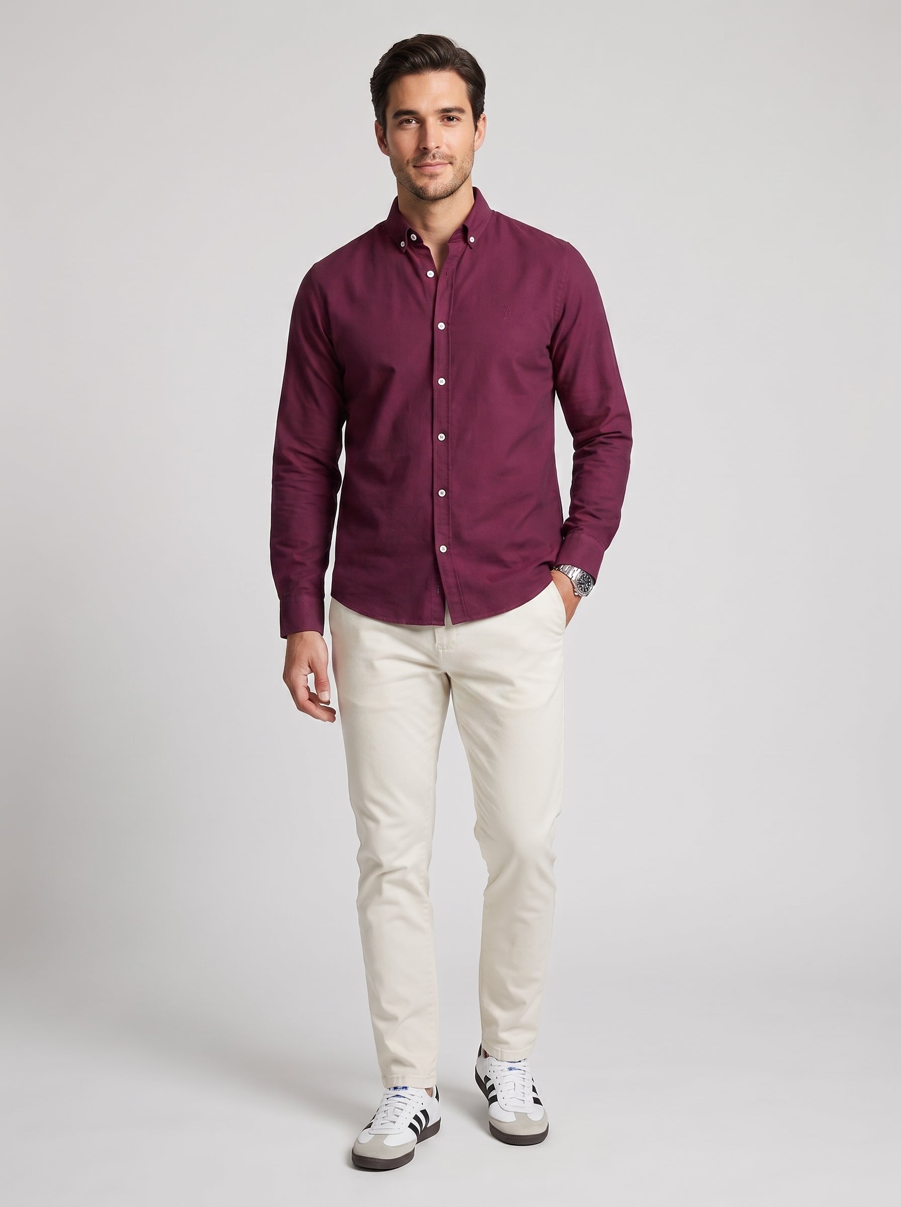 Oxford Shirt Royal Plain, Maroon