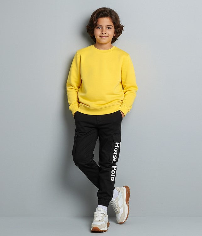 Sweatshirt round plain for Kids, Yellow