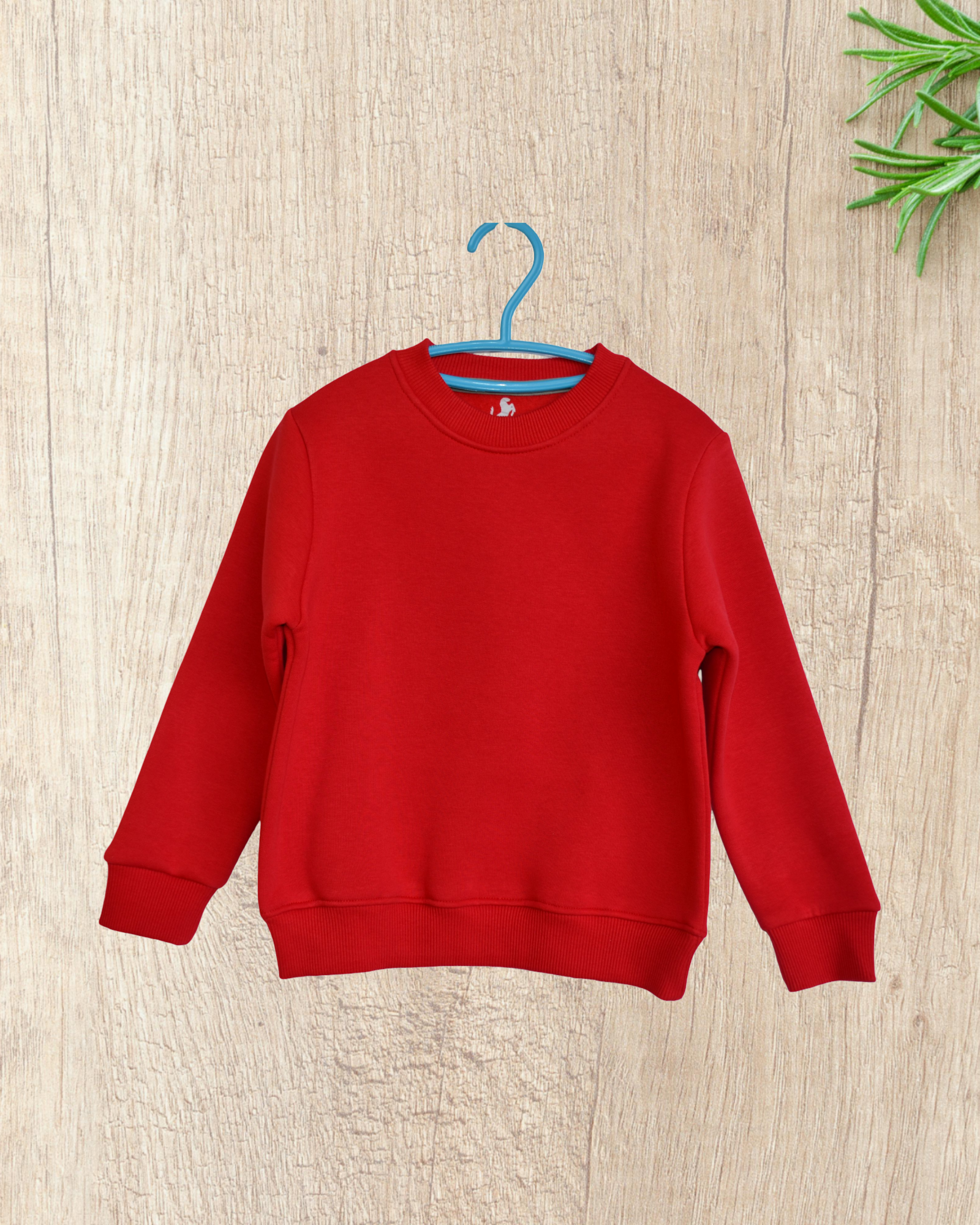 Sweatshirt round plain for Kids, Red