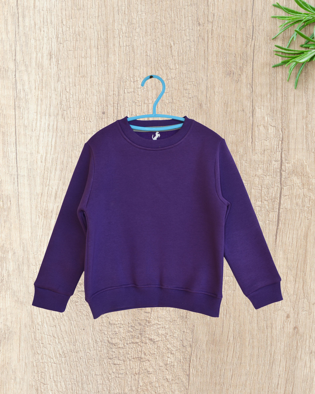 Sweatshirt round plain for Kids, Purple