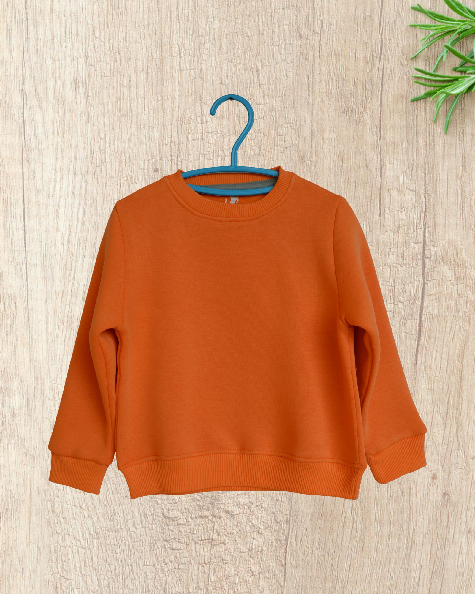 Sweatshirt round plain for Kids, Orange