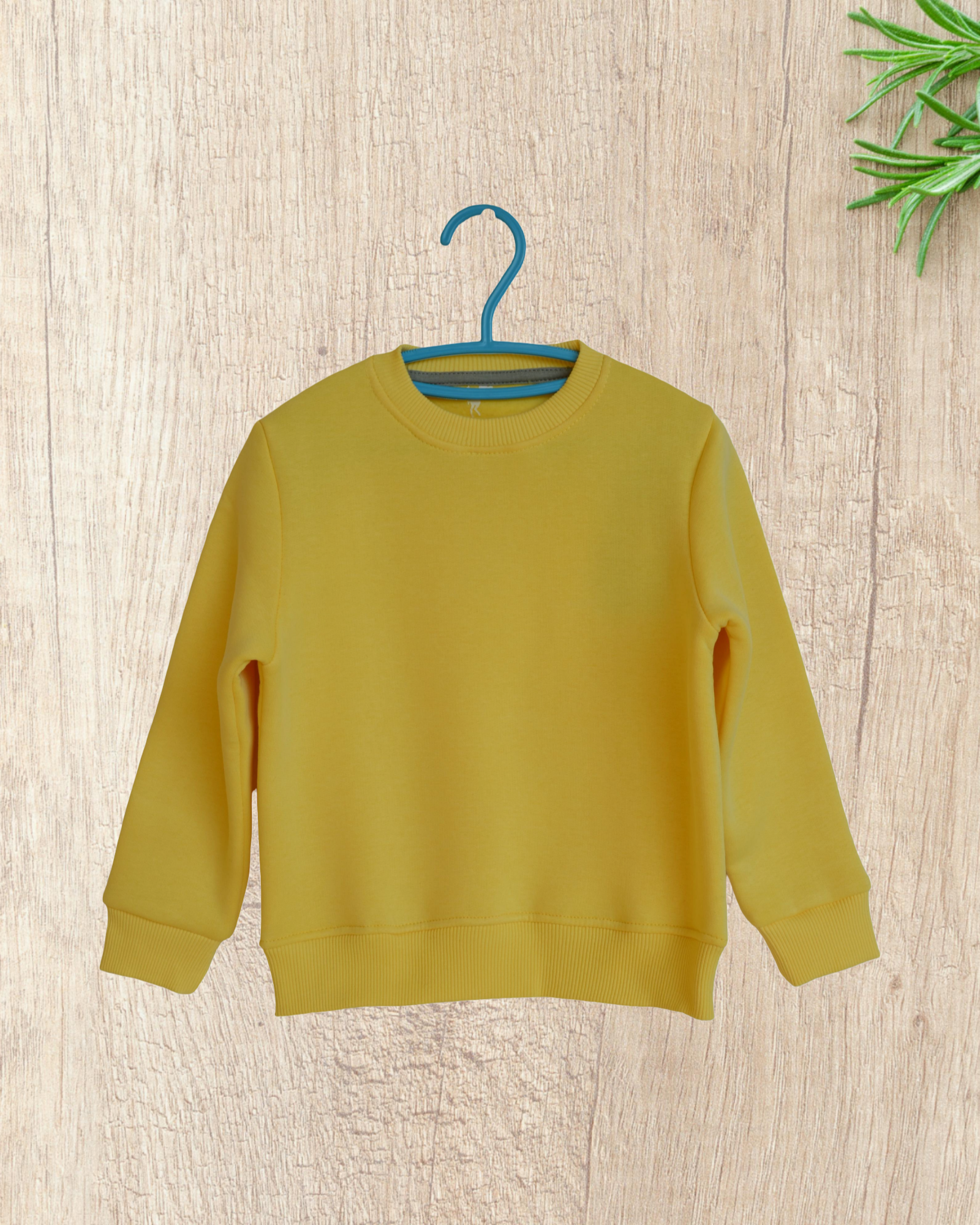 Sweatshirt round plain for Kids, Yellow