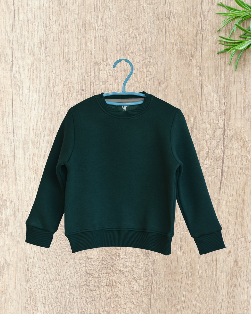 Sweatshirt round plain for Kids, Green