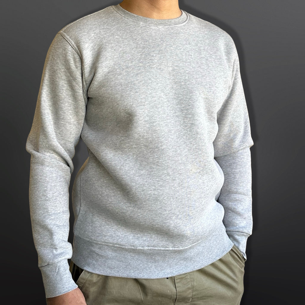 Sweatshirt Crew Neck Plain, Heather grey