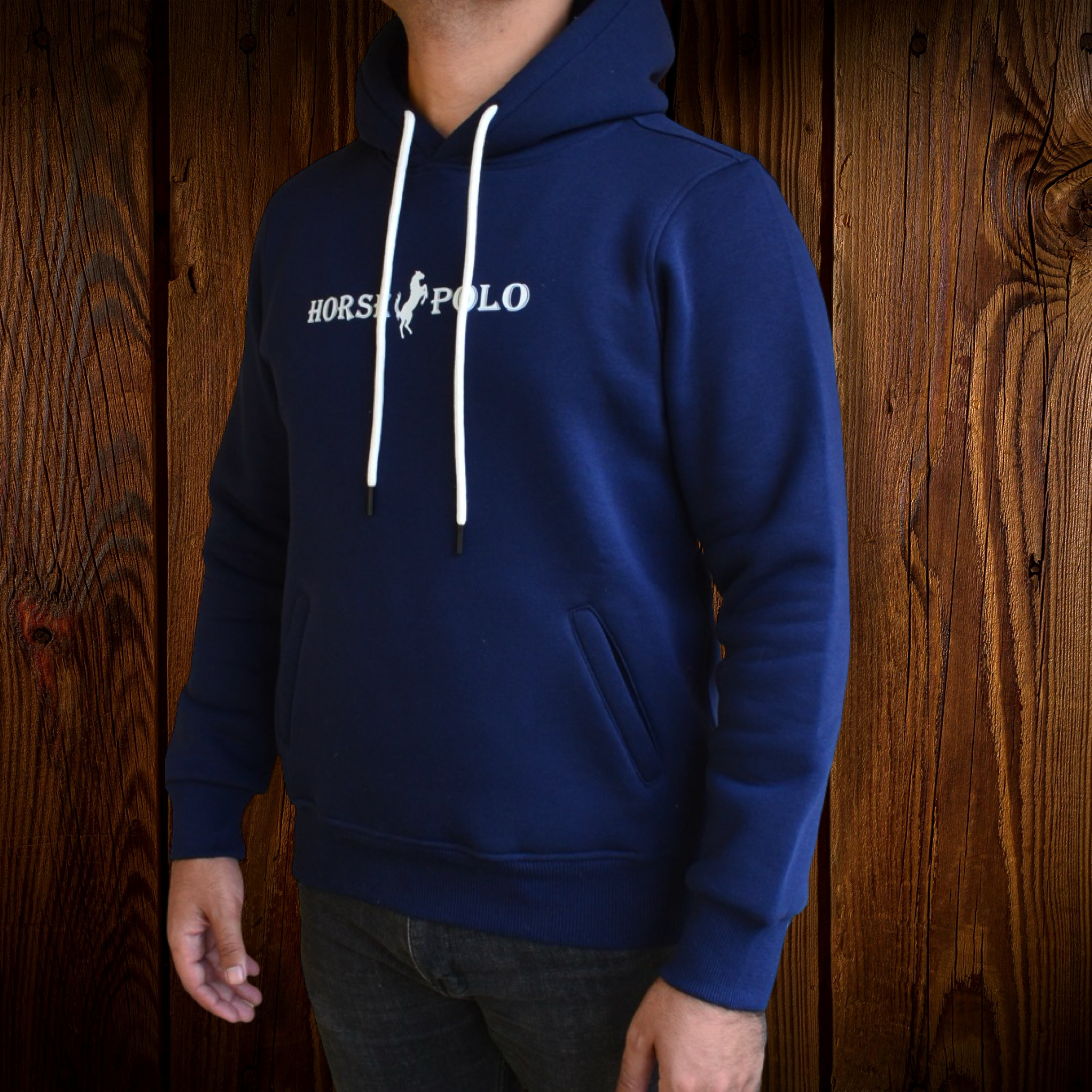 Sweatshirt Hoodie Welt Pocket, Navy blue