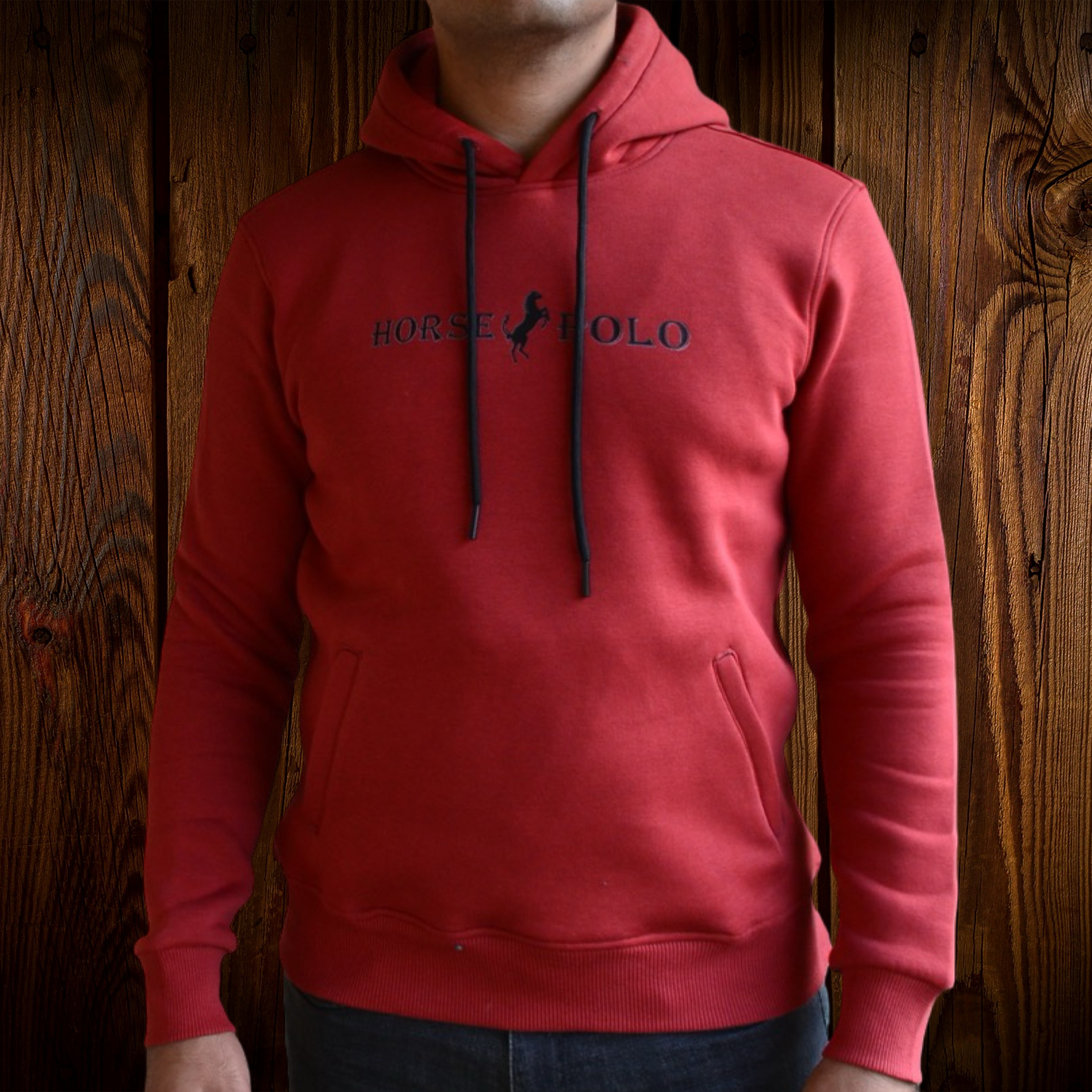 Sweatshirt Hoodie Welt Pocket, Maroon