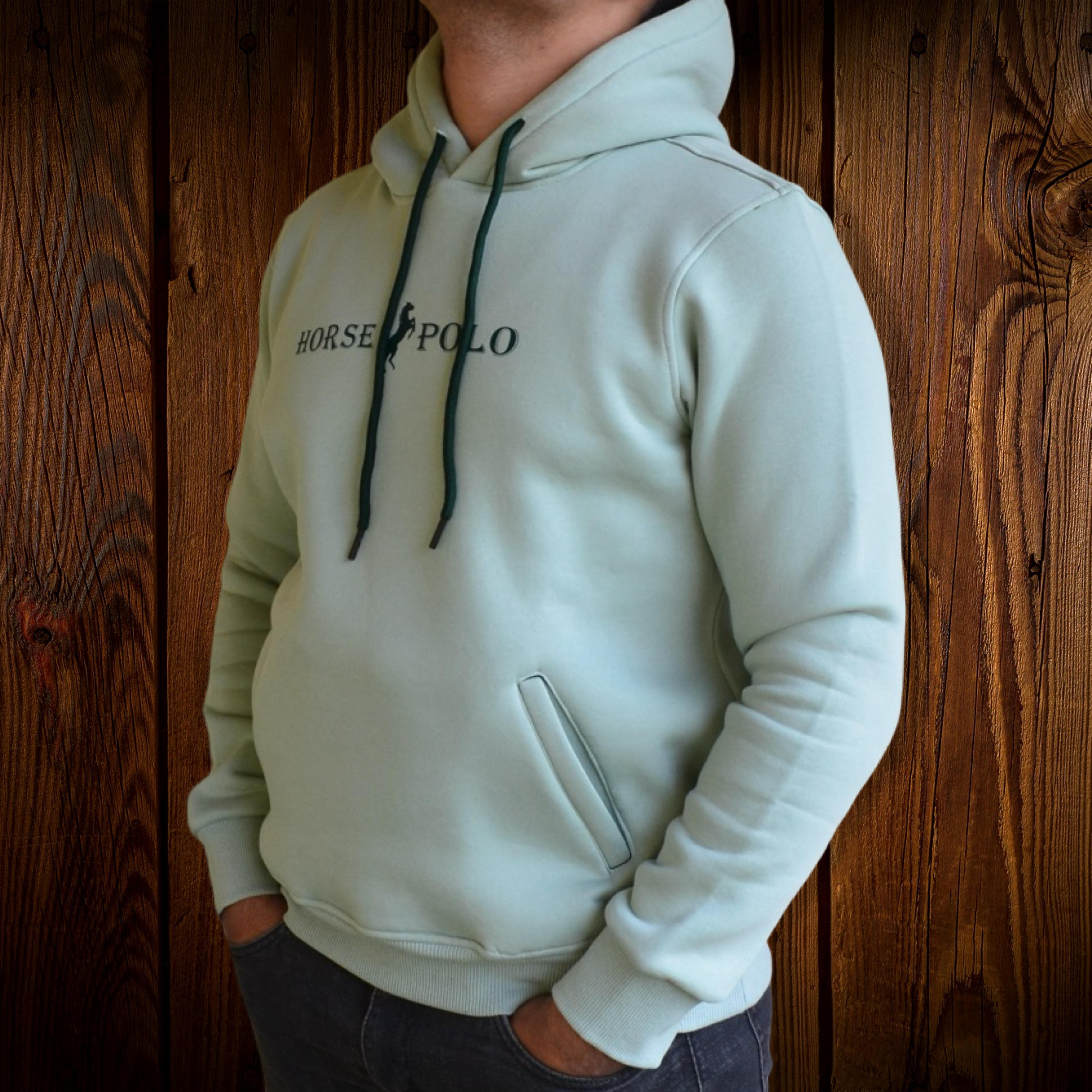 Sweatshirt Hoodie Welt Pocket, Mint Green