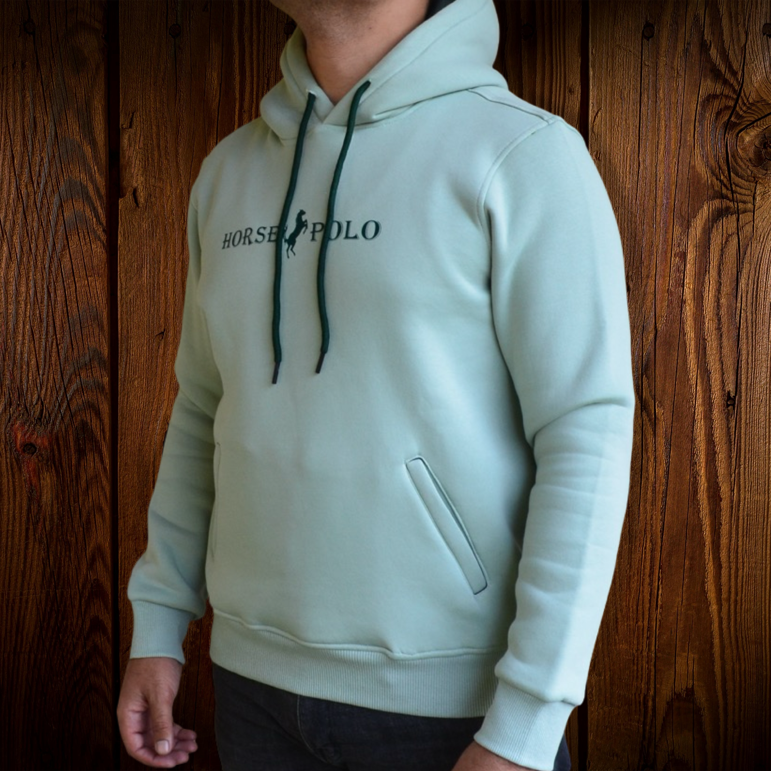 Sweatshirt Hoodie Welt Pocket, Mint Green