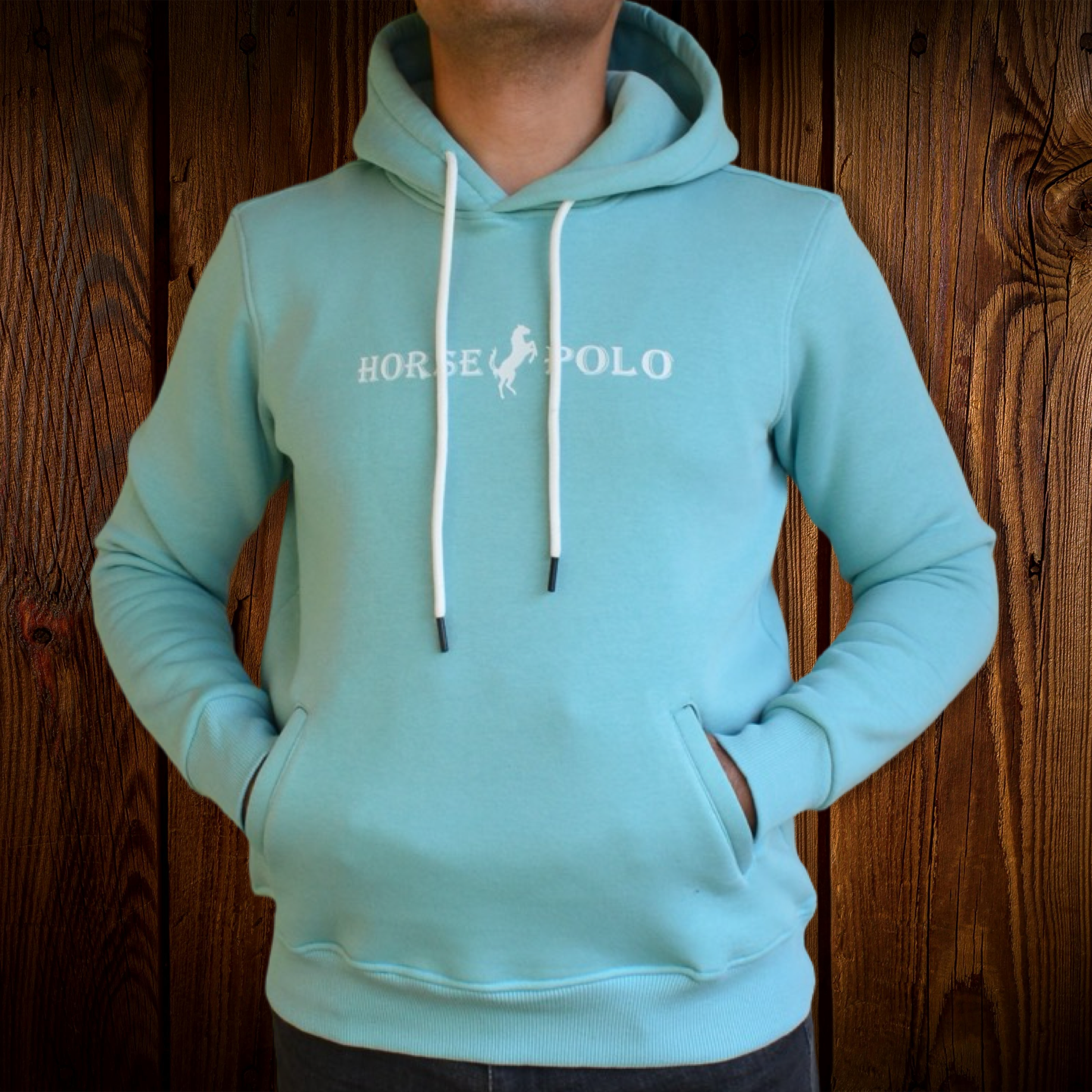 Sweatshirt Hoodie Welt Pocket, Aqua