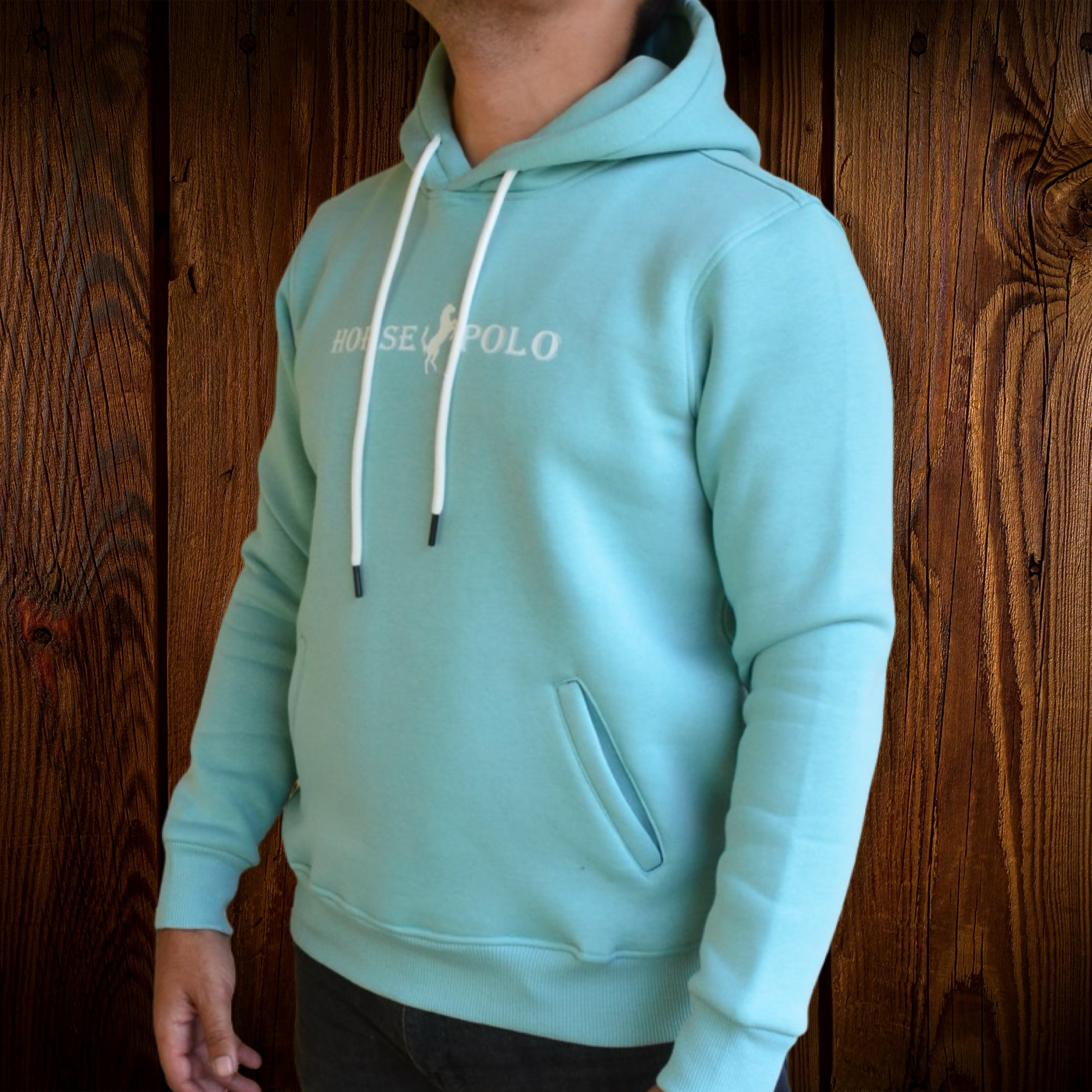 Sweatshirt Hoodie Welt Pocket, Aqua