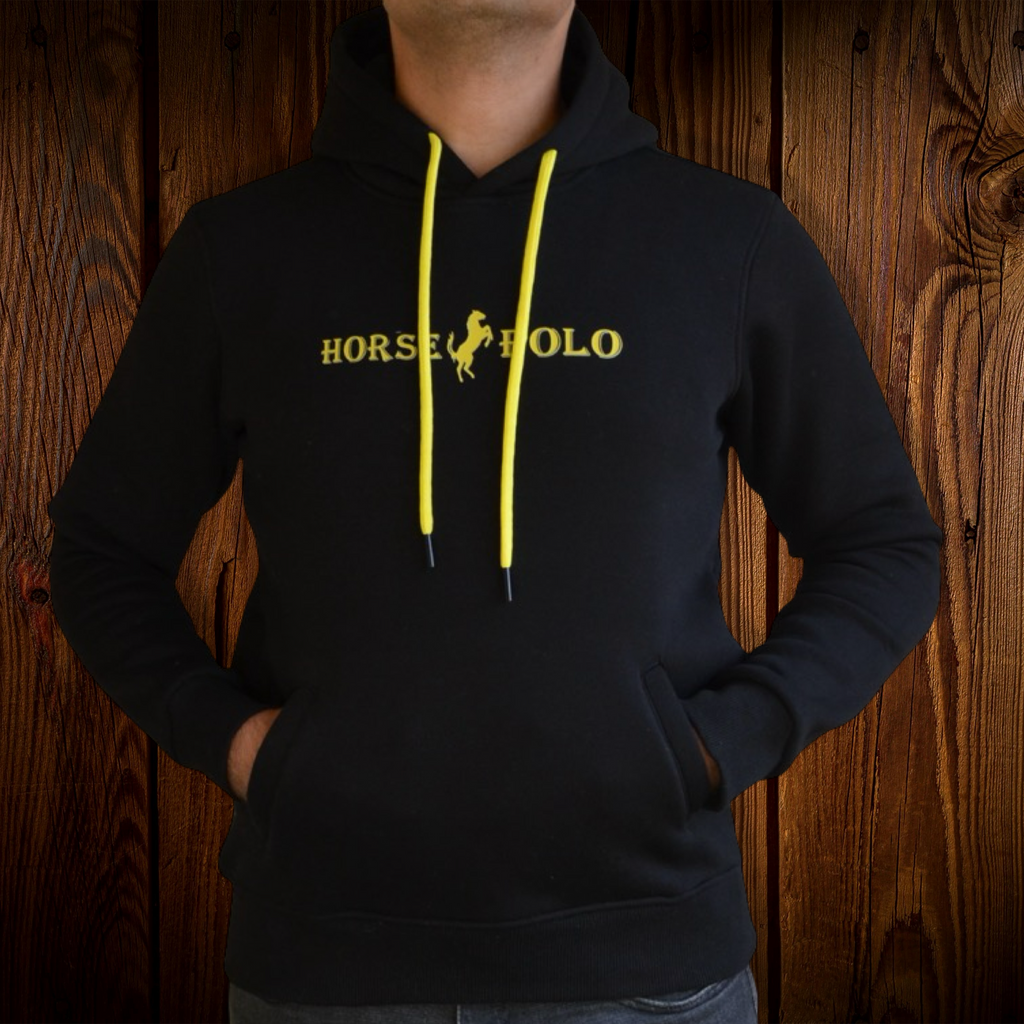 Sweatshirt Hoodie Welt Pocket, Black