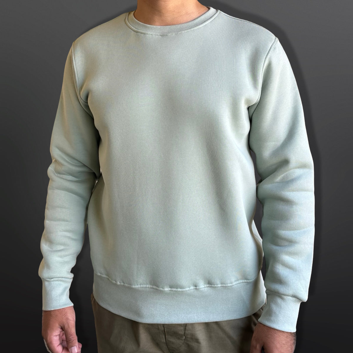 Sweatshirt Crew Neck Plain, Pistachio