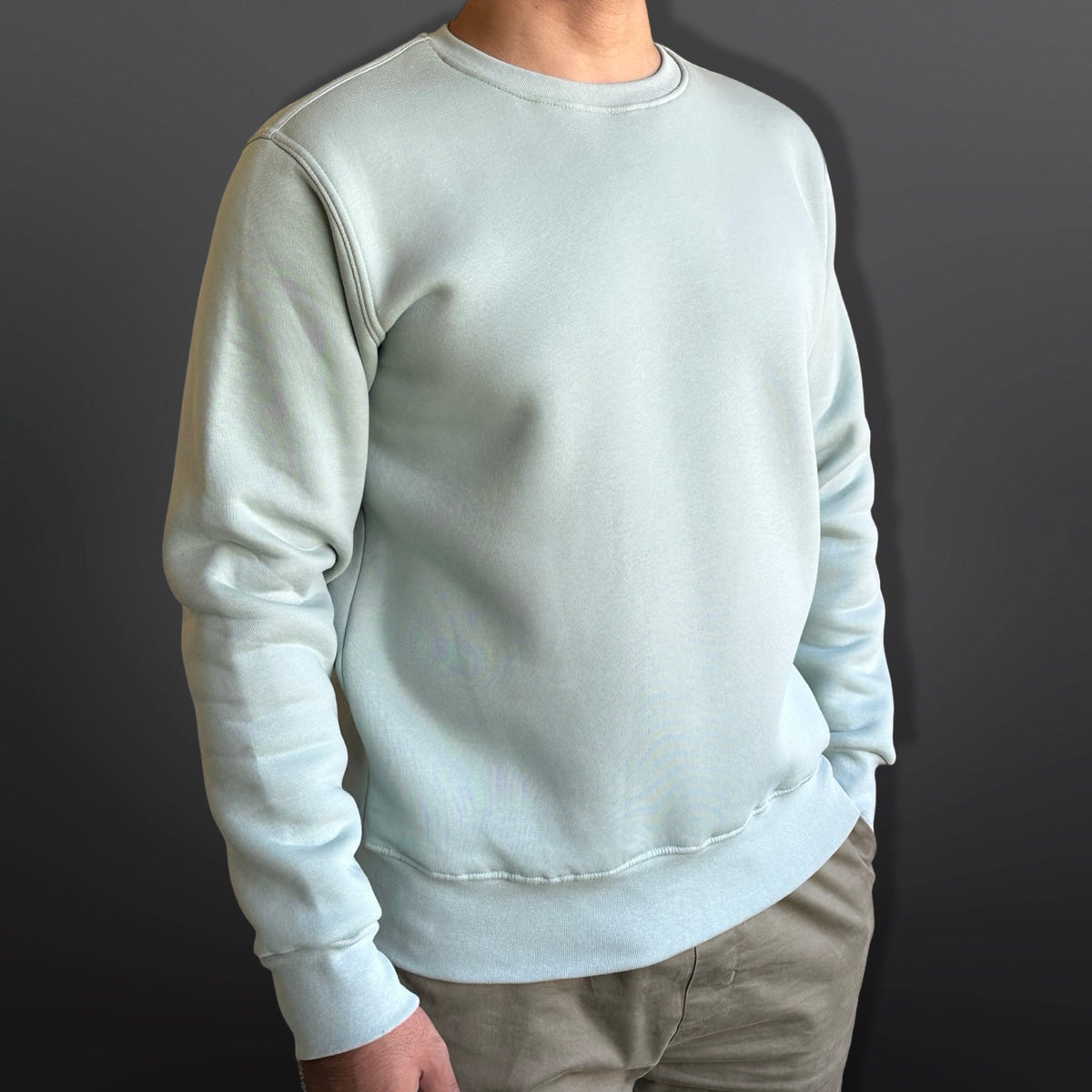 Sweatshirt Crew Neck Plain, Pistachio