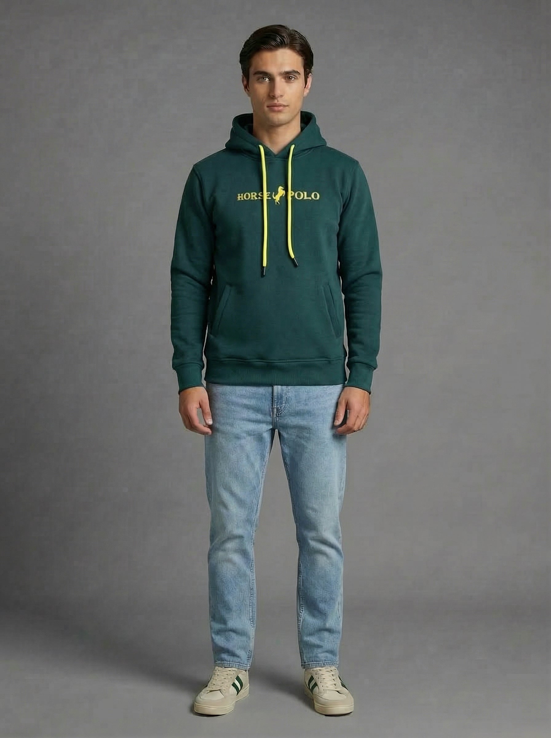 Sweatshirt Hoodie Welt Pocket, Green