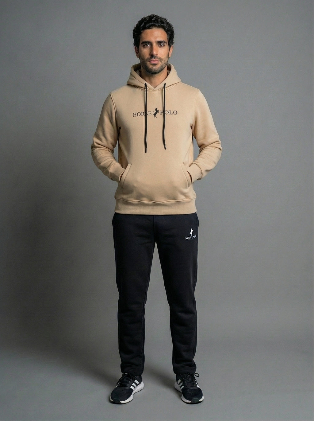 Sweatshirt Hoodie Welt Pocket, Beige