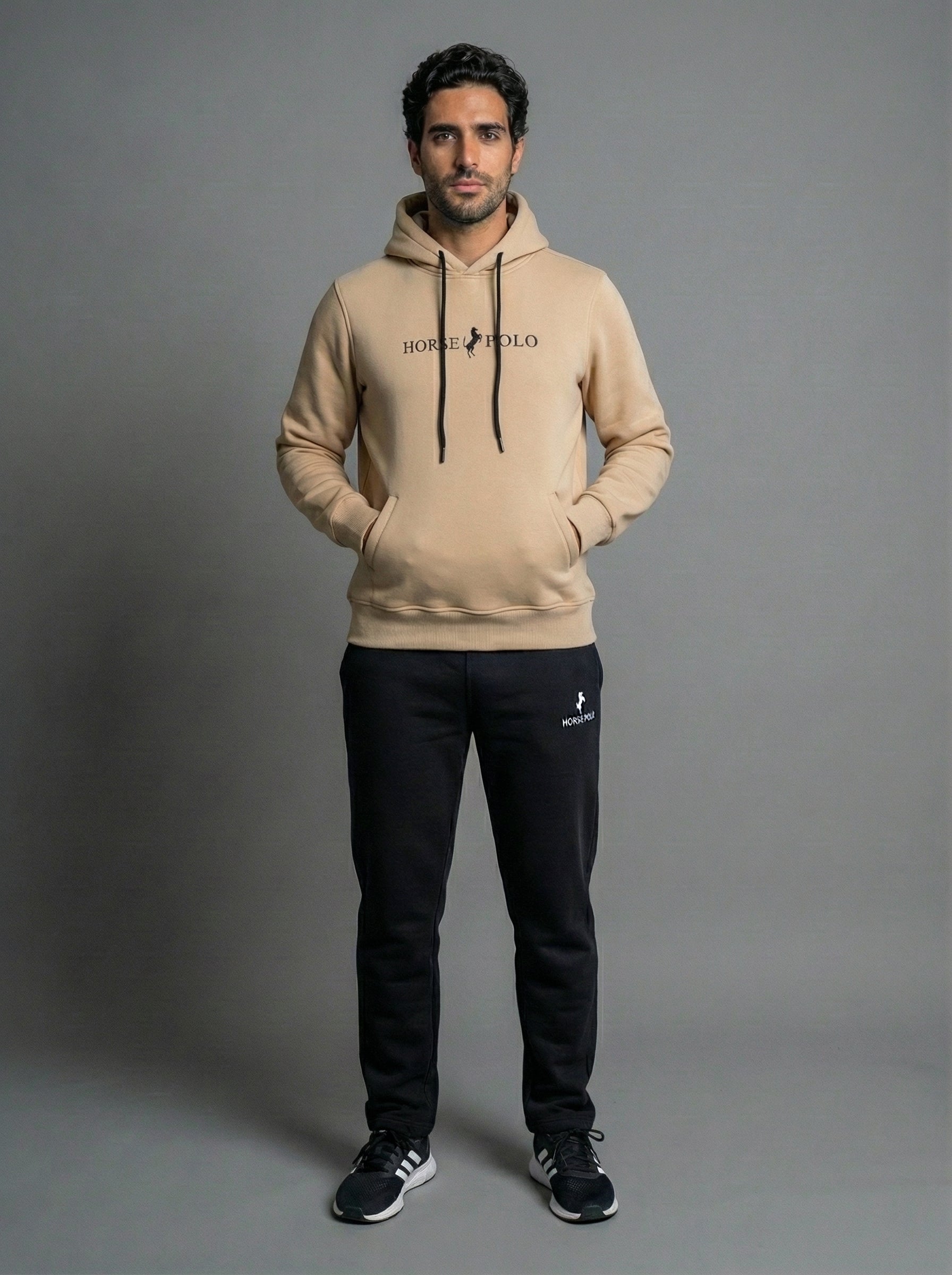 Sweatshirt Hoodie Welt Pocket, Beige