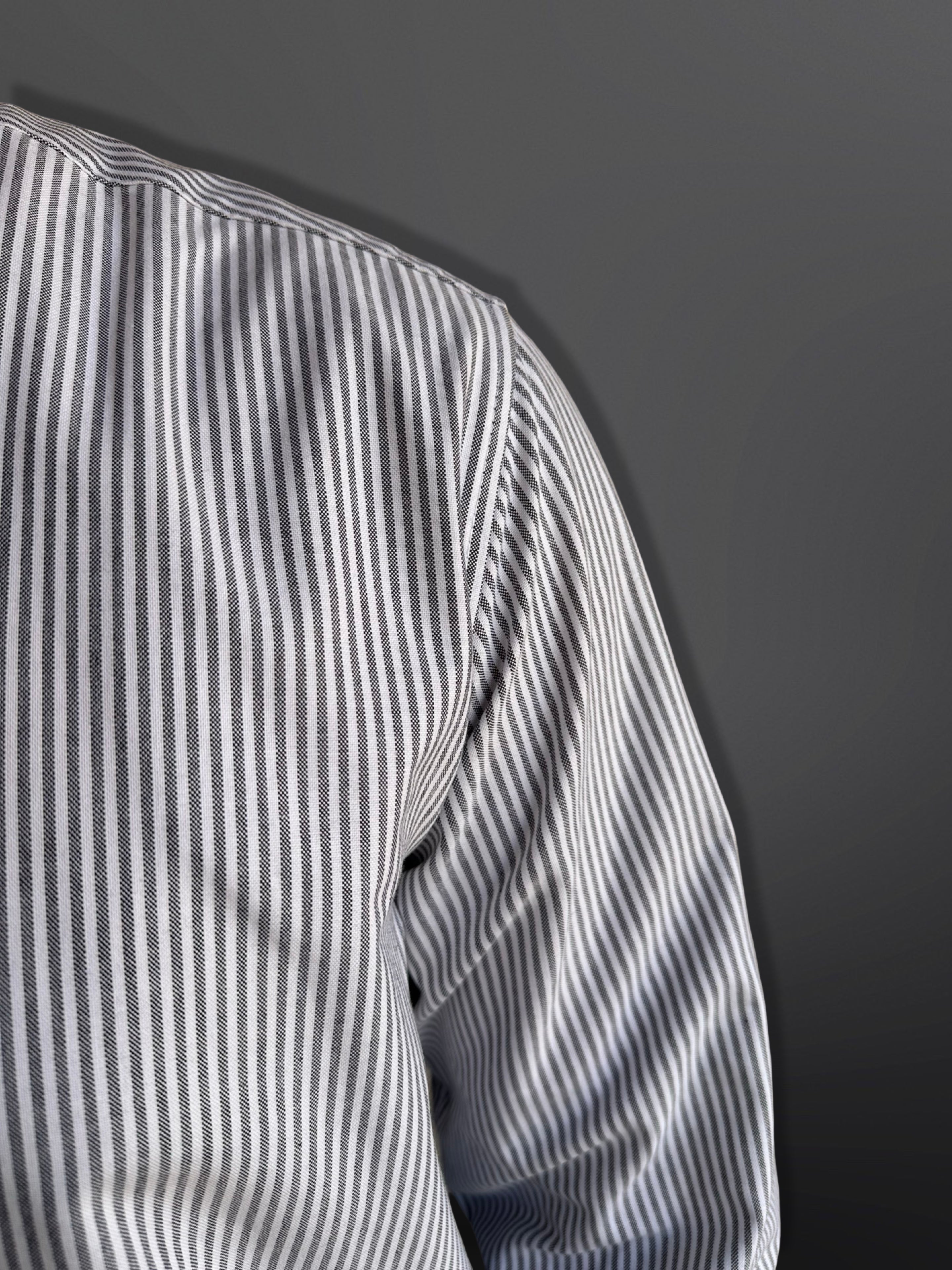 Oxford Shirt Classic Striped Thin, Grey