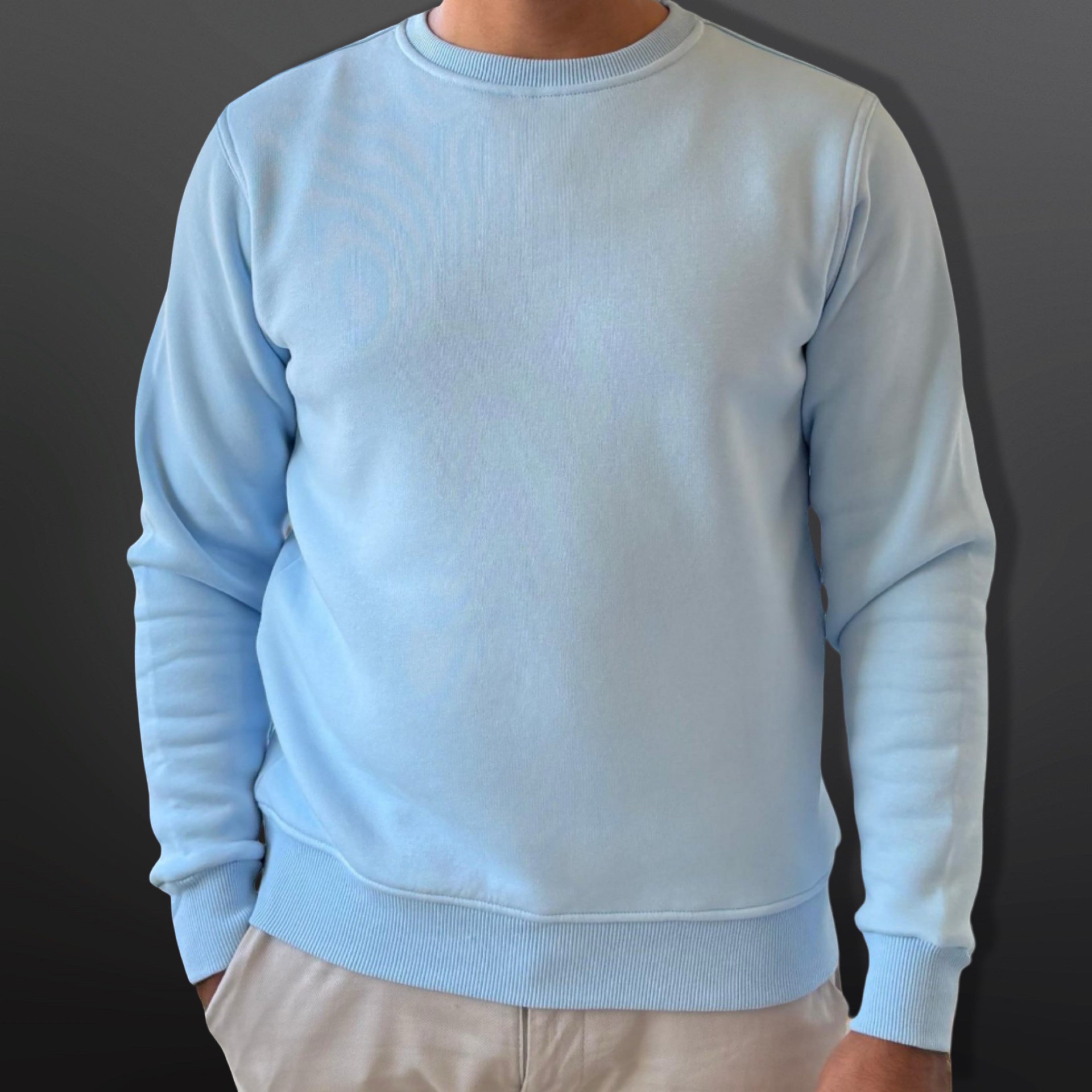 Sweatshirt Crew Neck Plain, Baby Blue