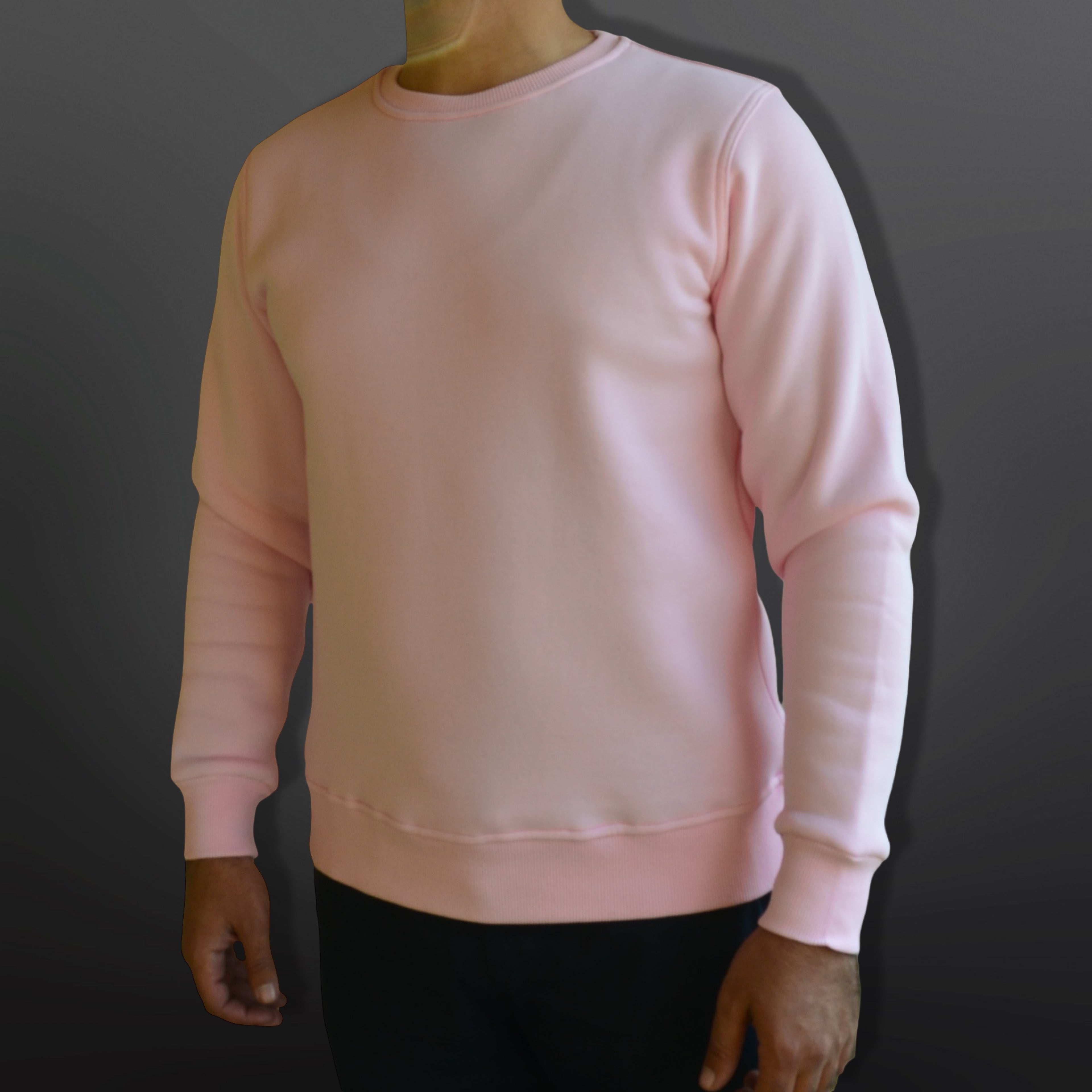 Sweatshirt Crew Neck Plain, Rose