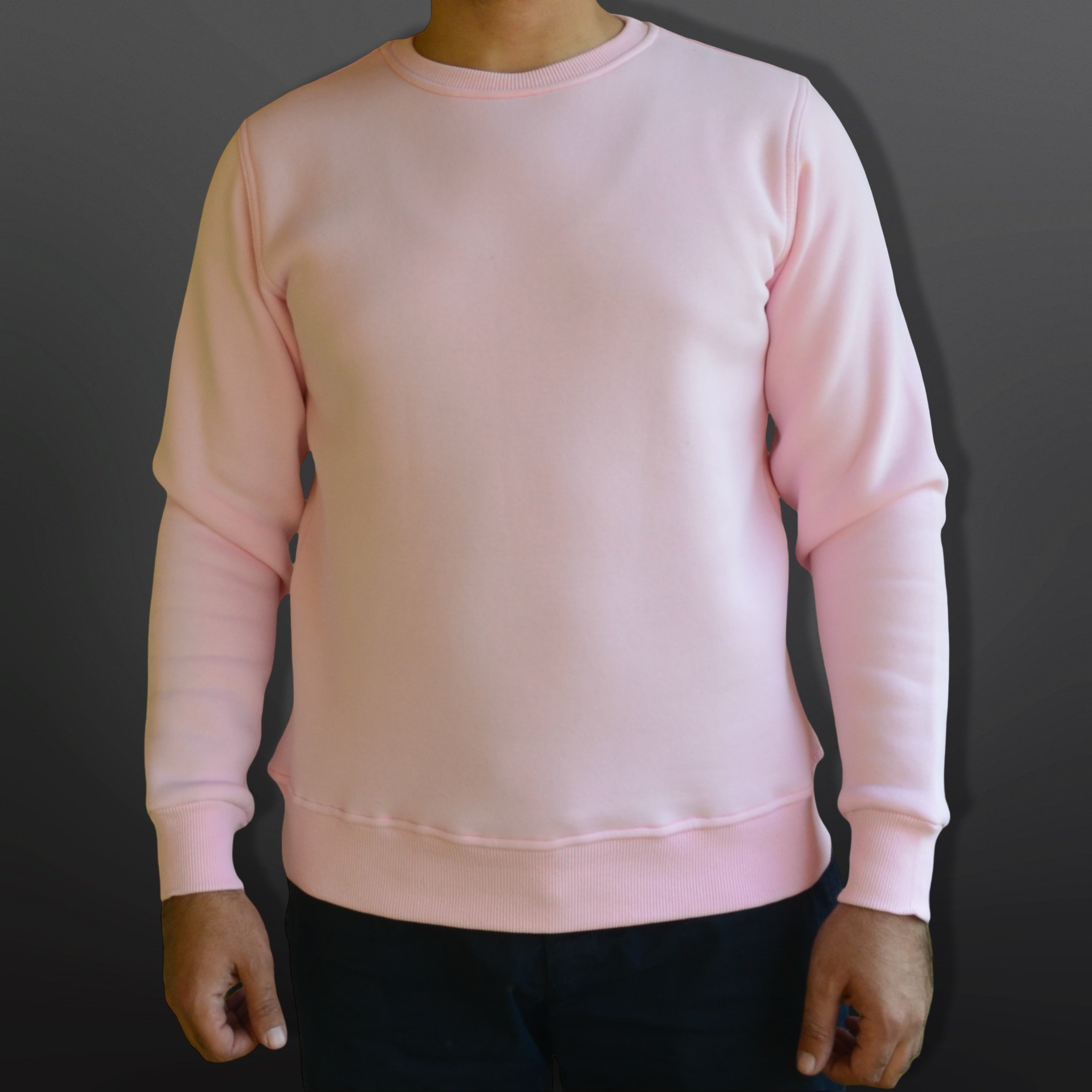Sweatshirt Crew Neck Plain, Rose