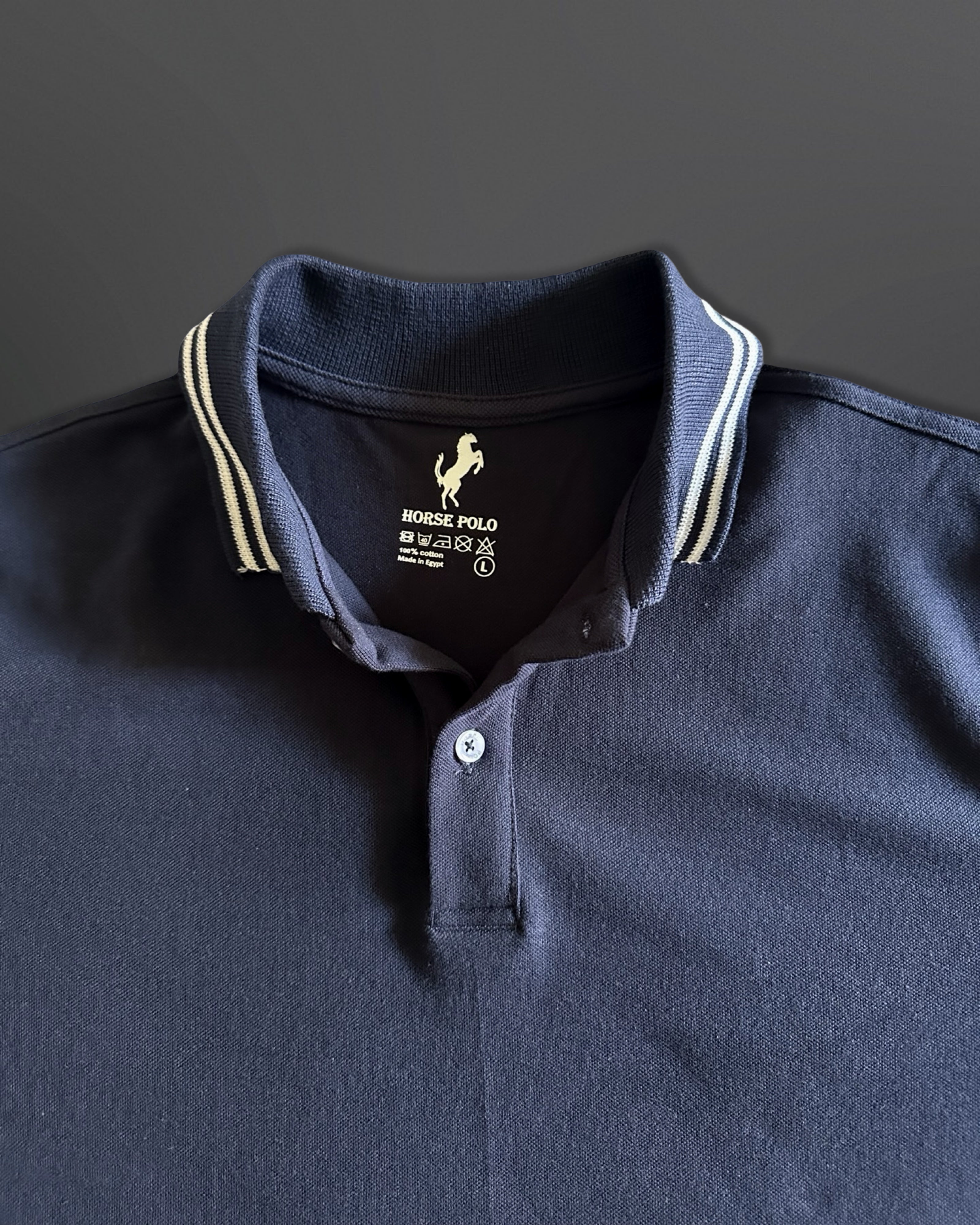 Polo T-Shirt Casual Collar for men, Navy Blue - White