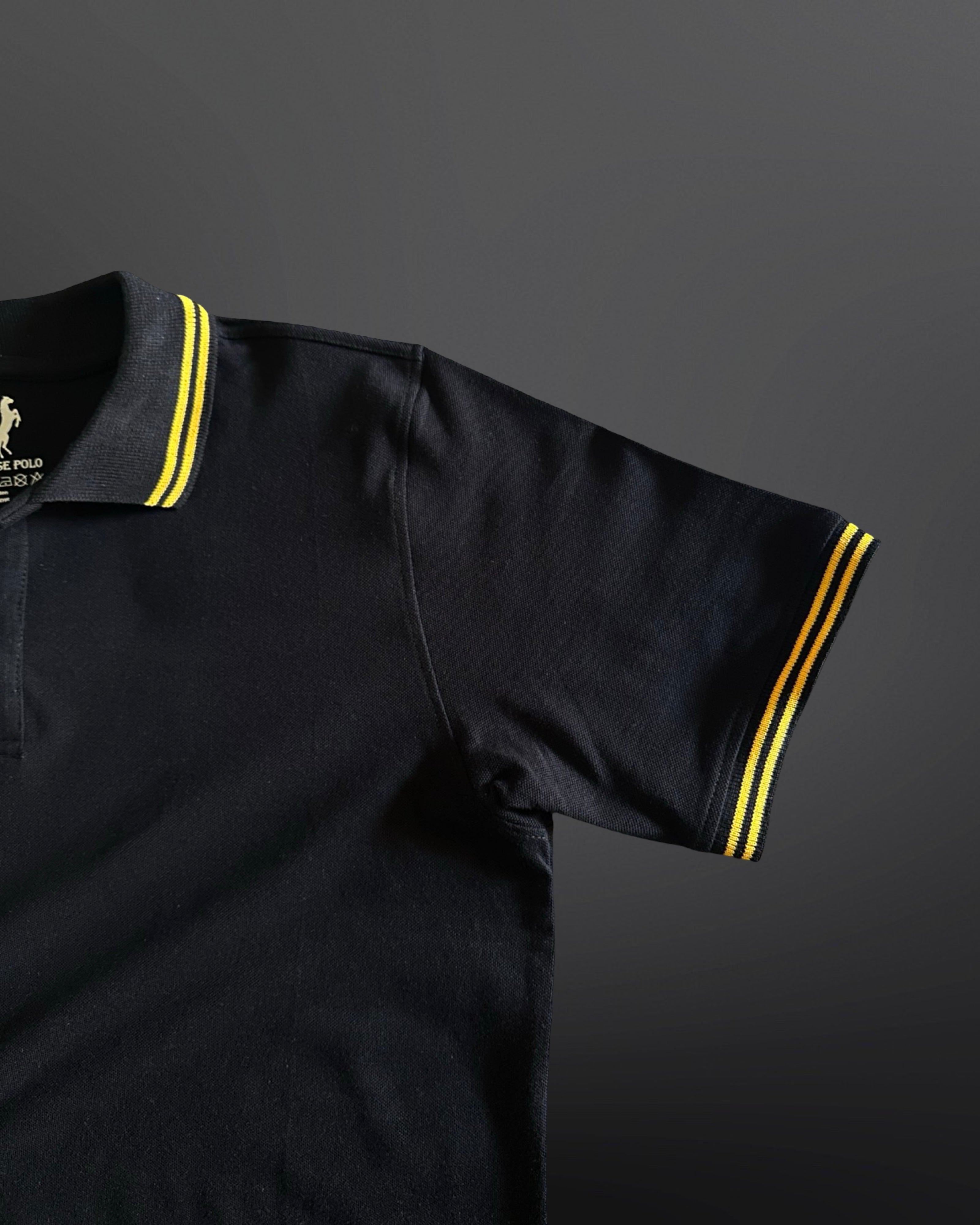 Polo T-Shirt Casual Collar for men, Black - Yellow