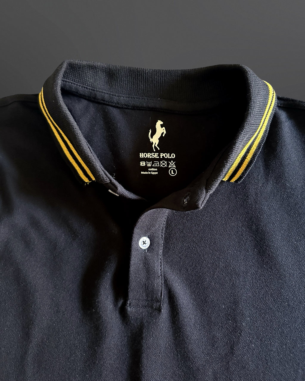 Polo T-Shirt Casual Collar for men, Black - Yellow