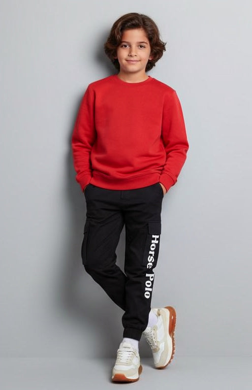 Sweatshirt round plain for Kids, Red