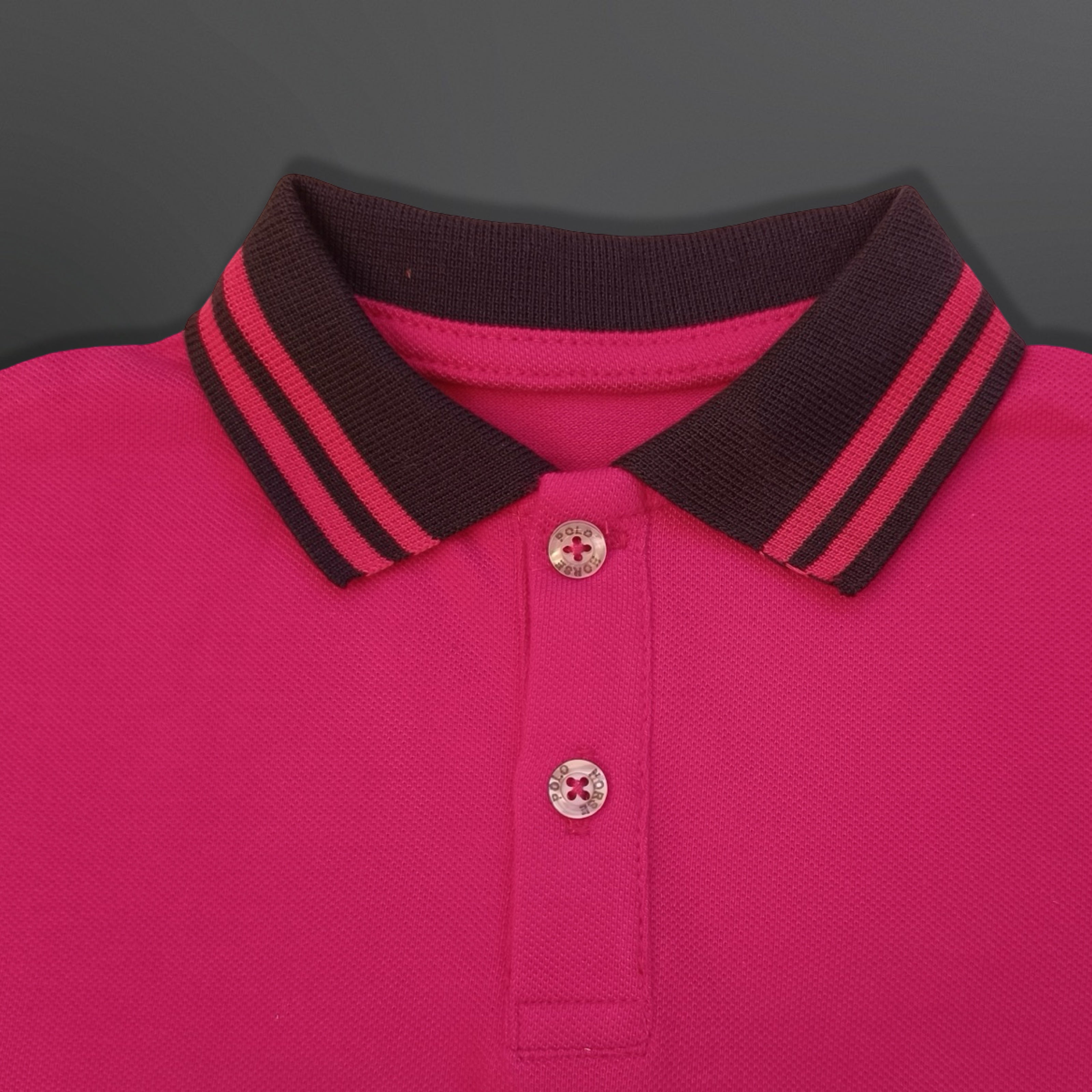Polo Shirt Kids Casual Collar, Coral - Navy Blue