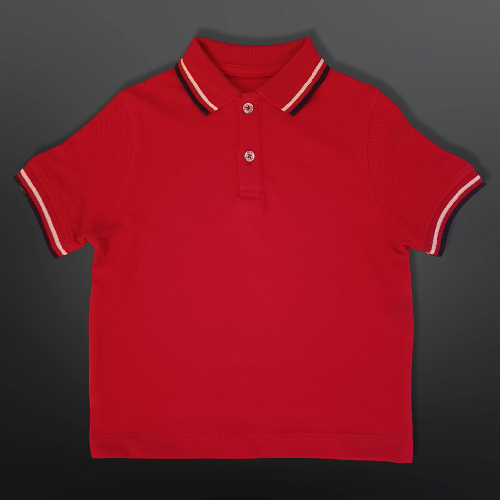 Polo Shirt Kids Casual Collar, Red - Navy Blue - White