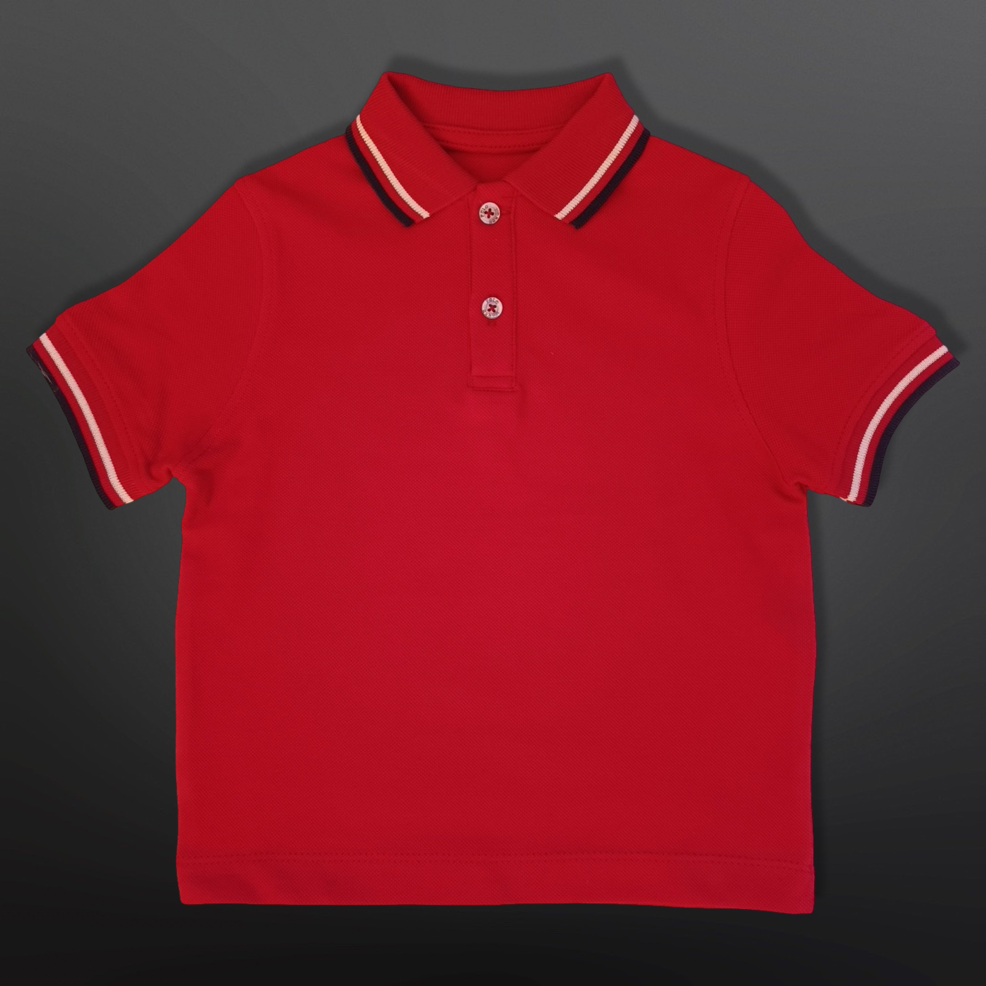 Polo Shirt Kids Casual Collar, Red - Navy Blue - White