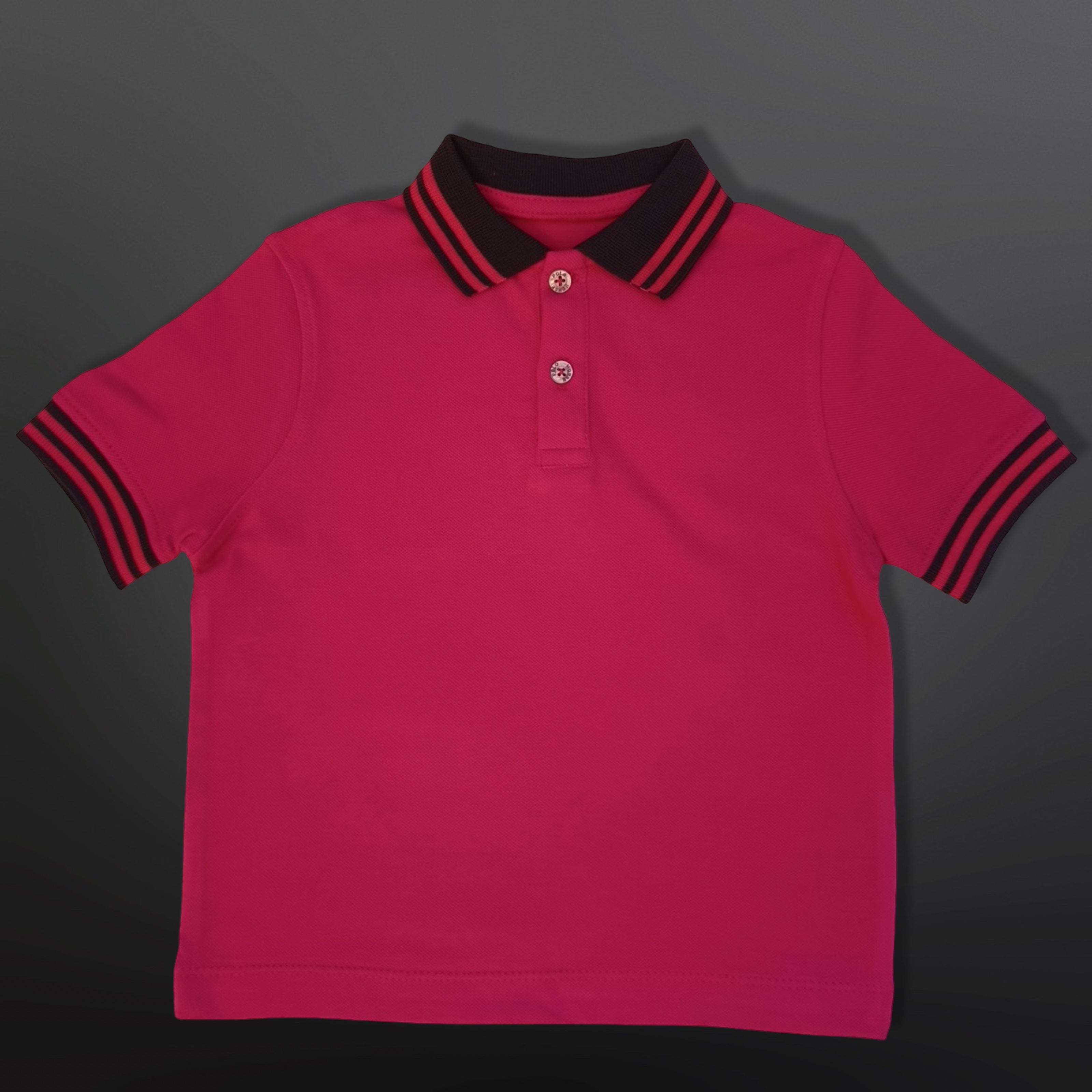 Polo Shirt Kids Casual Collar, Coral - Navy Blue