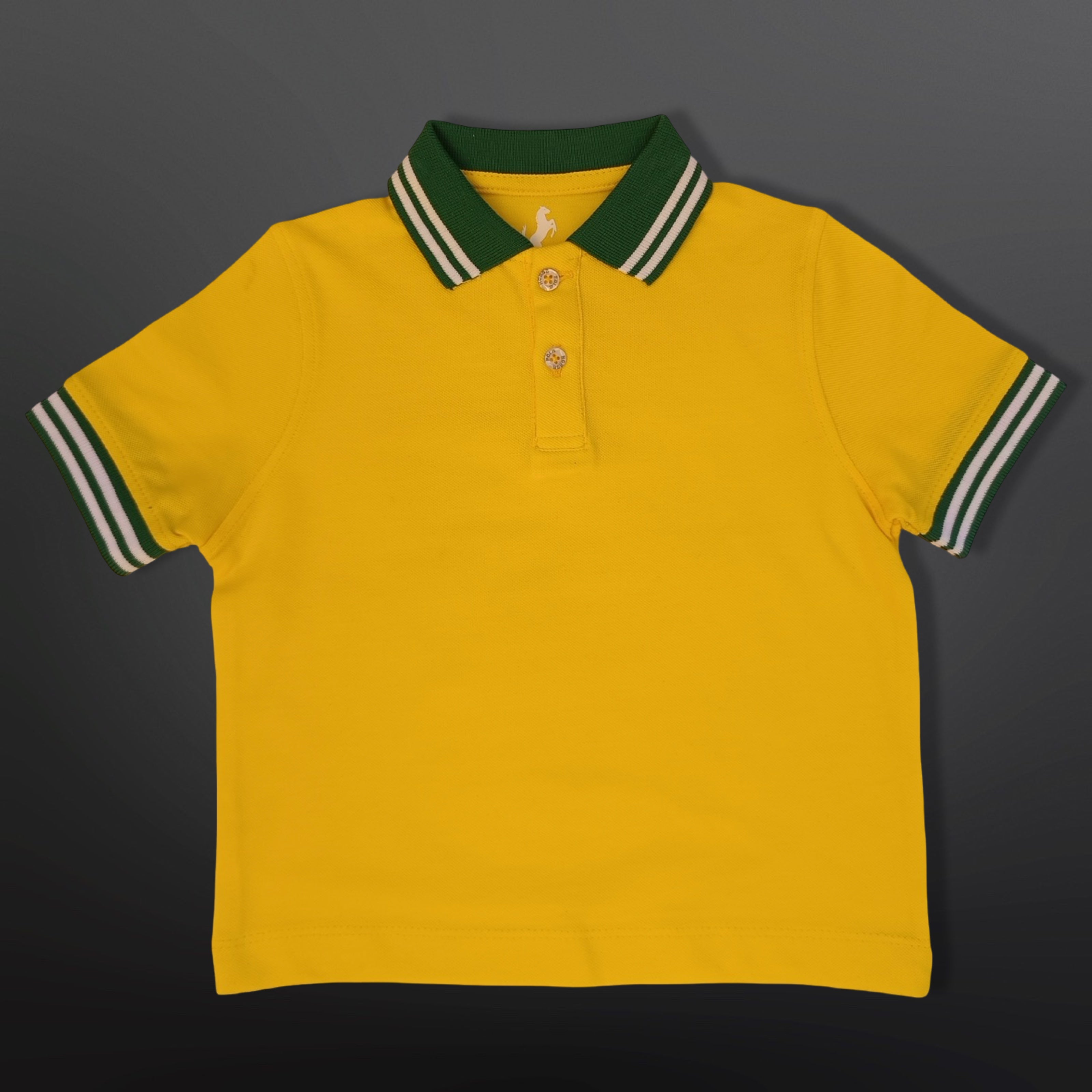 Polo Shirt Kids Casual Collar, Yellow - Green