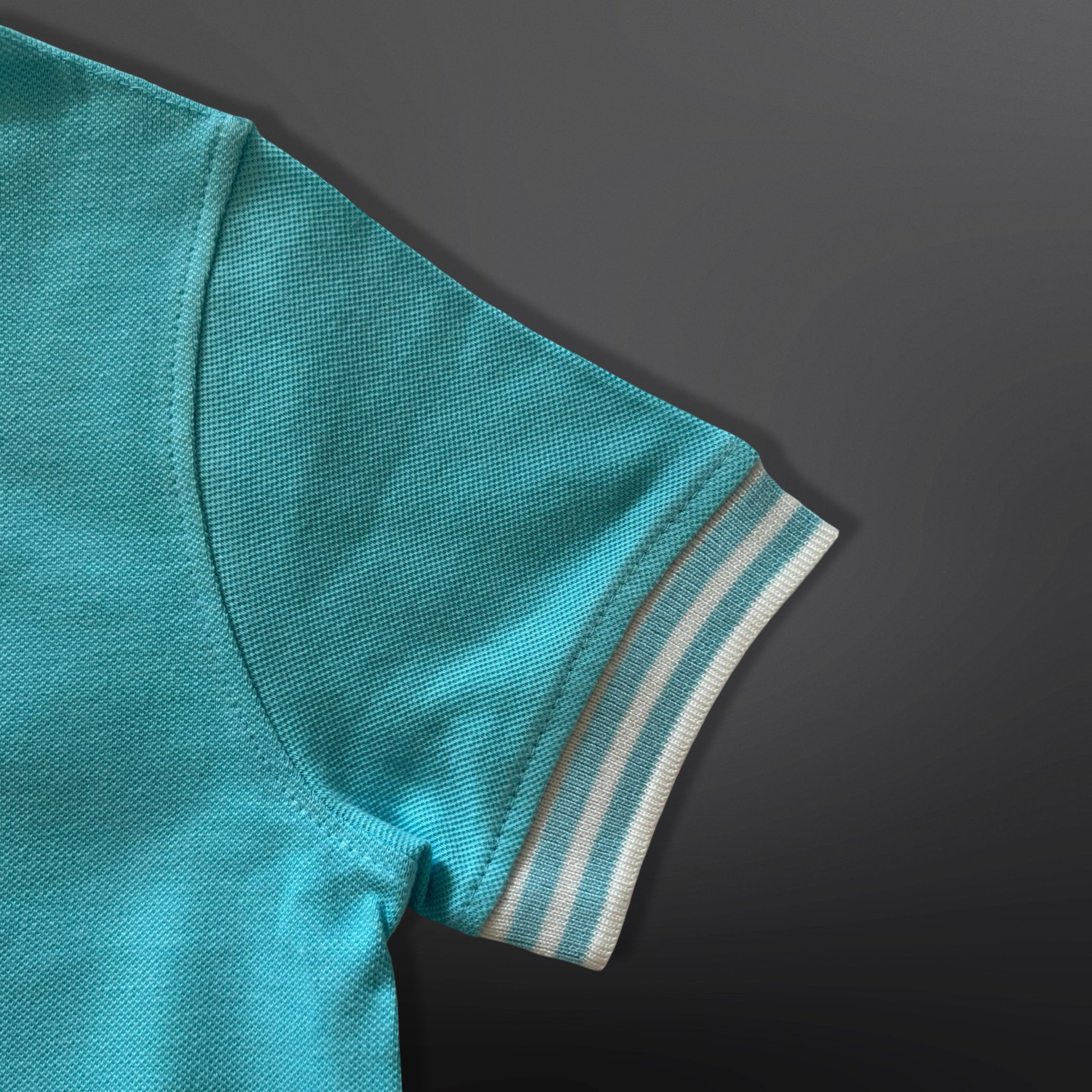 Polo Shirt Kids Casual Collar, Baby Blue - White