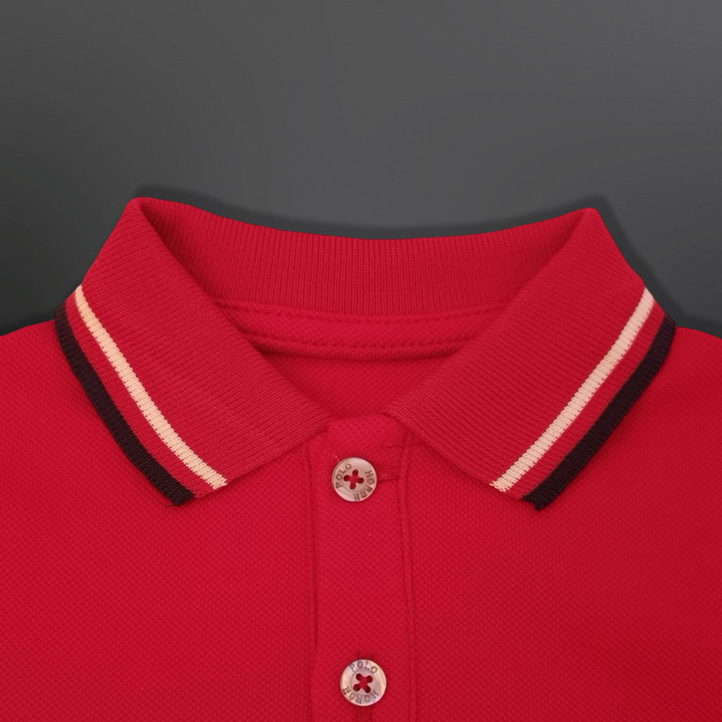 Polo Shirt Kids Casual Collar, Red - Navy Blue - White