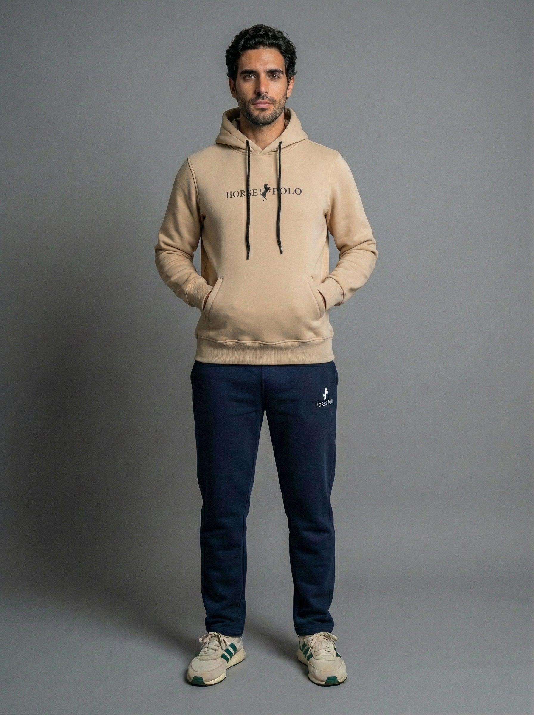 Sweatshirt Hoodie Welt Pocket, Beige
