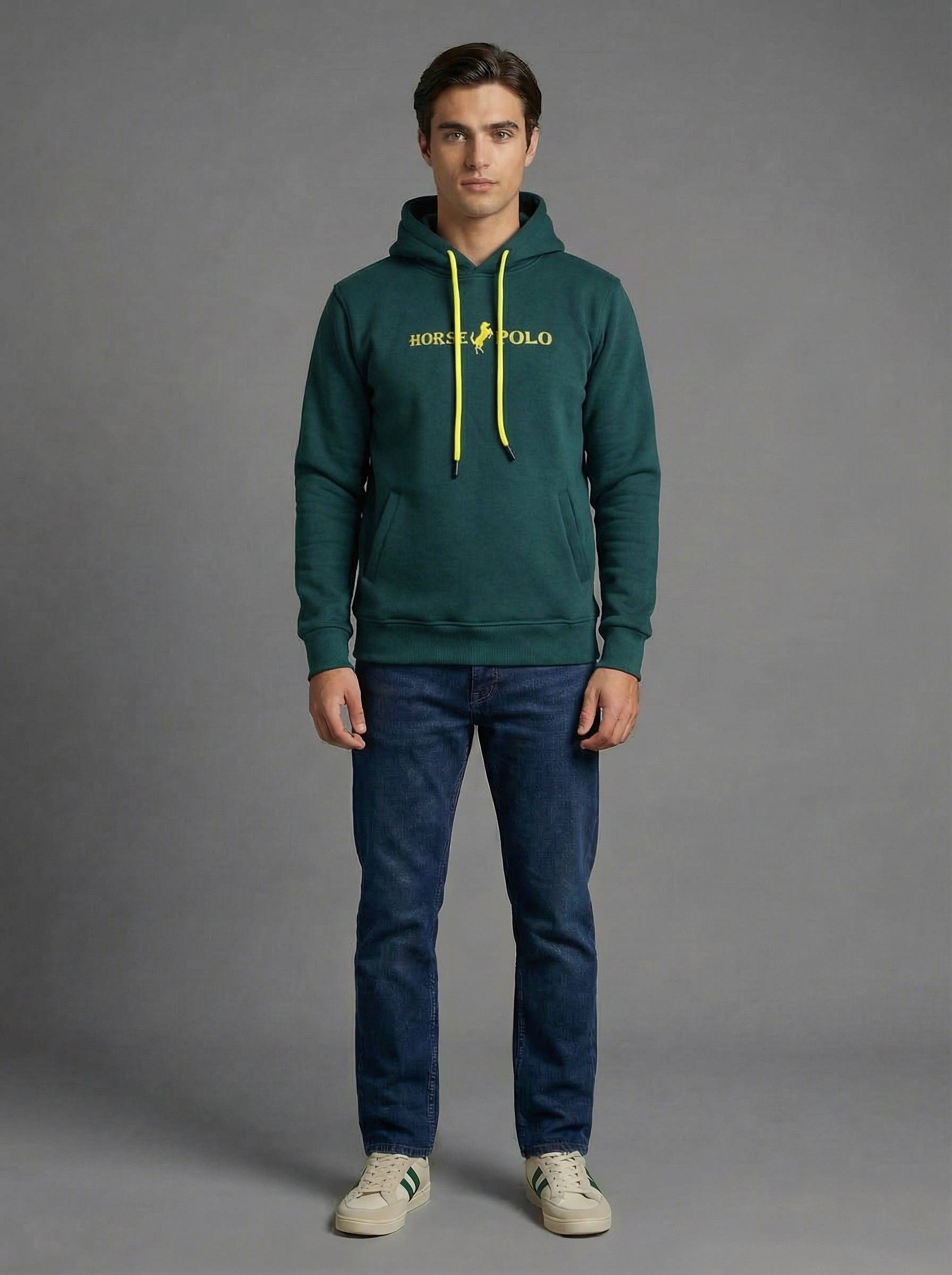 Sweatshirt Hoodie Welt Pocket, Green