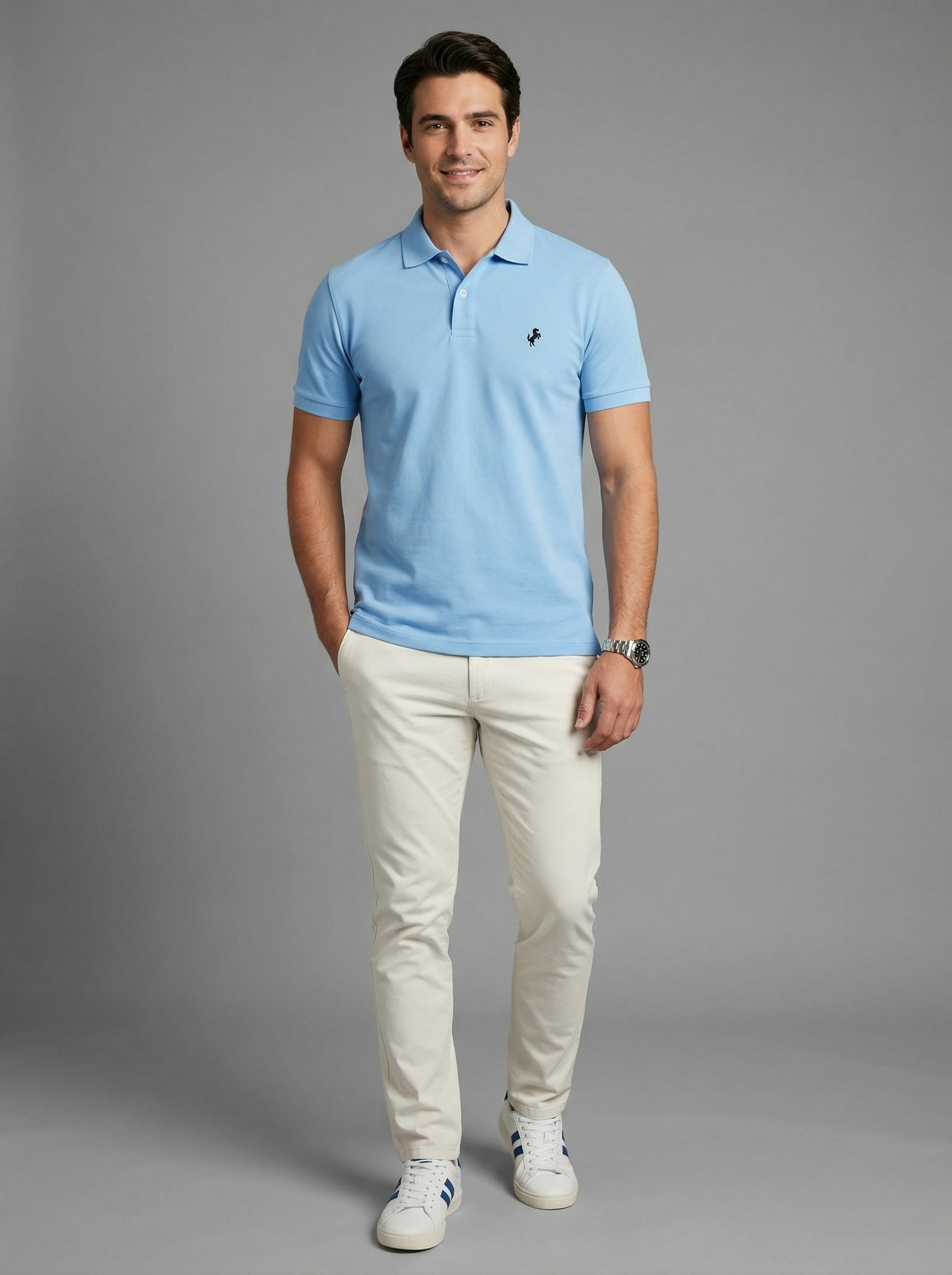 Polo T-Shirt Classic for men, Baby Blue