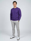 Sweatshirt Crew Neck Plain, Purple